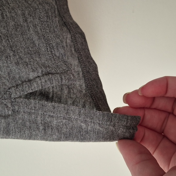 Vince Sleeveless Top Jersey Knit With Sheer Black Silk Accent Gray/Black Size M - Picture 5 of 5